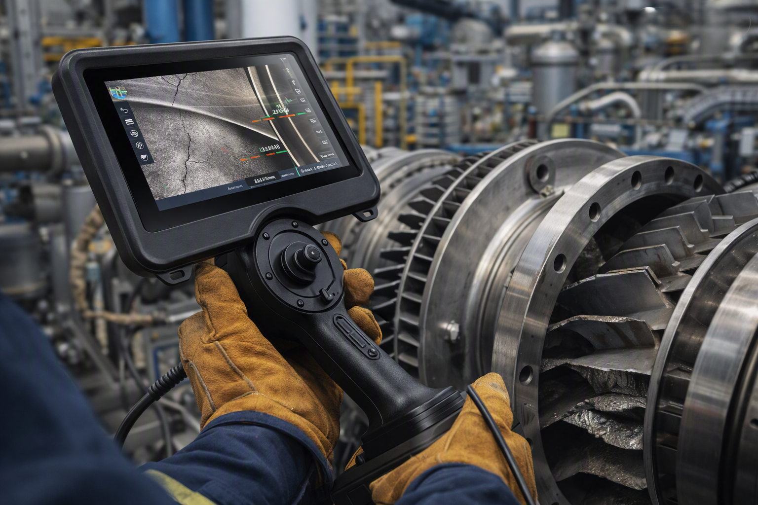 Turbina industrial en mantenimiento